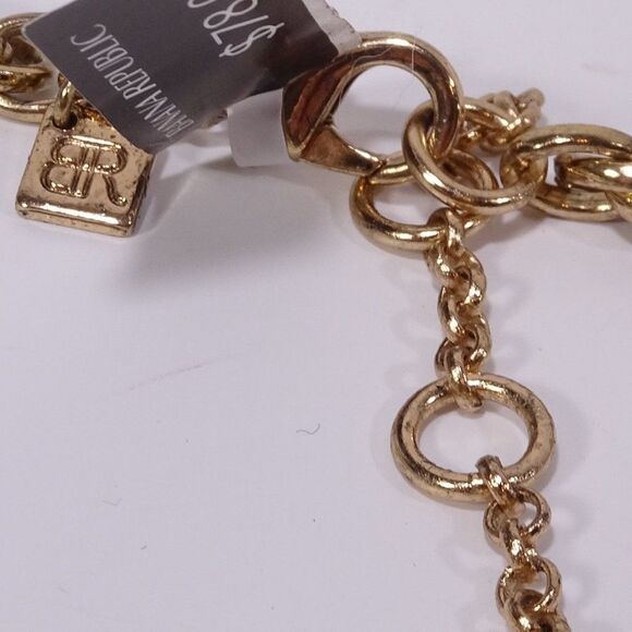 Banana Republic Black Grosgrain Ribbon Onyx Gem Stone Statement Crystal Necklace - Picture 8 of 15